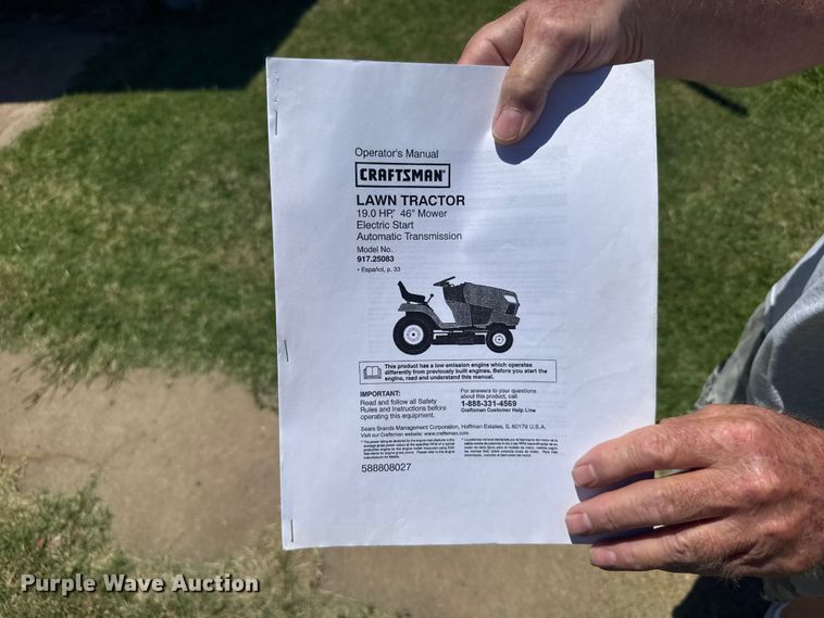 image for item EW4917 Craftsman T2400 lawn mower