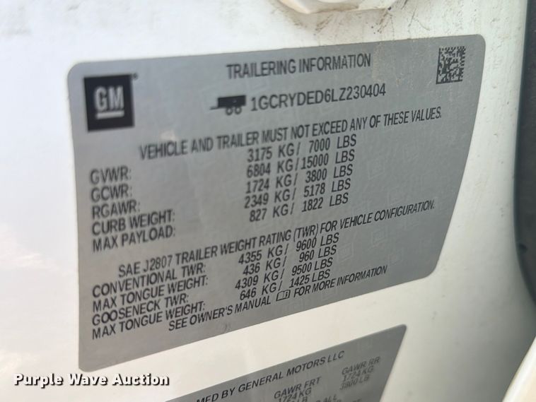 image for item EX4528 2020 Chevrolet Silverado 1500 Crew Cab pickup truck