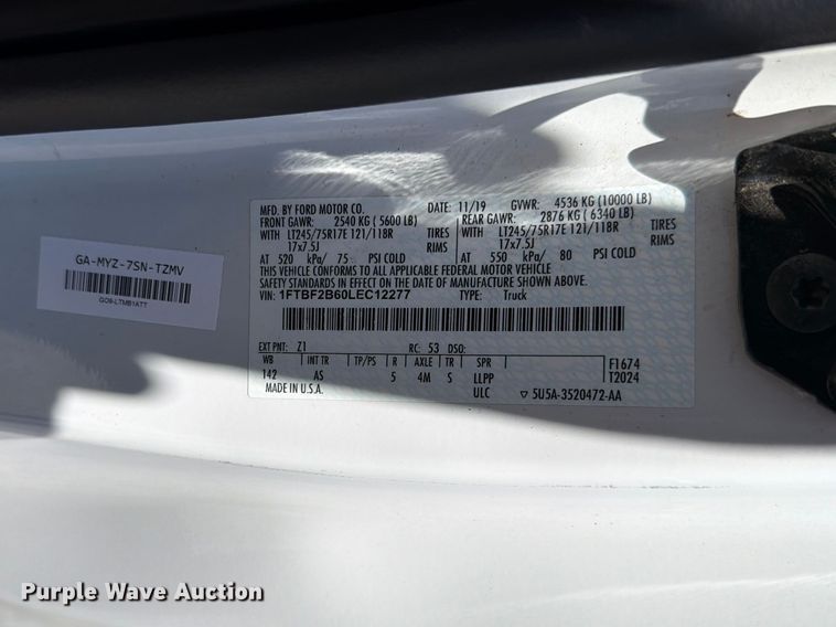 image for item EX4531 2020 Ford F250 Super Duty XL pickup truck