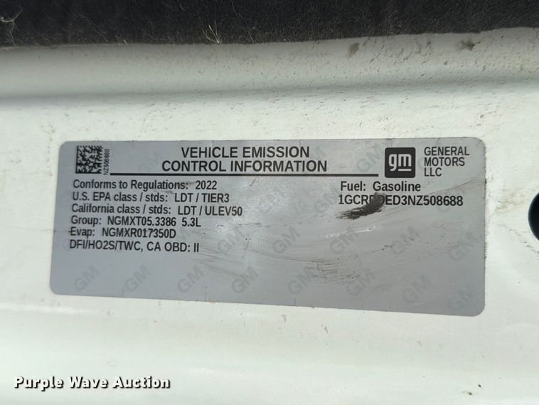 image for item EX4539 2022 Chevrolet Silverado 1500 Ext. Cab pickup truck