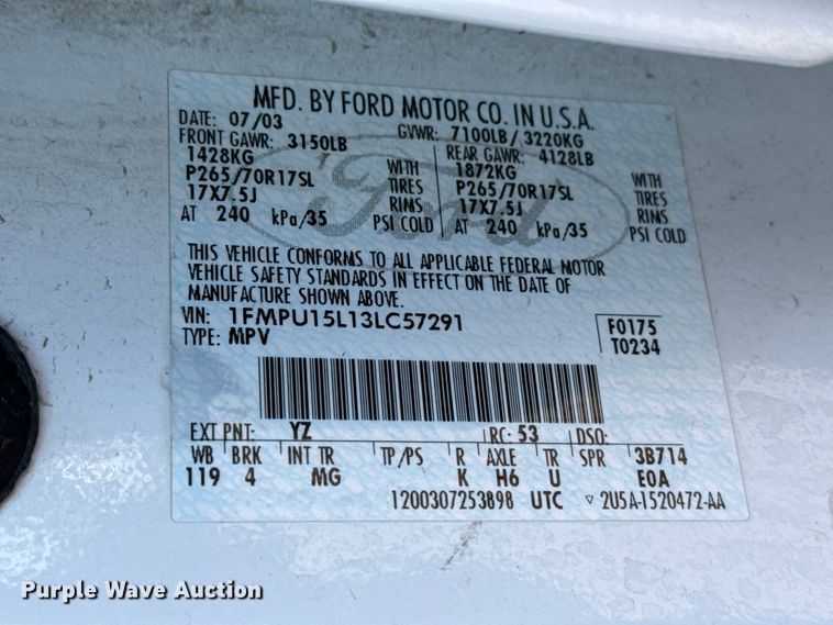 image for item FB6764 2003 Ford Expedition SUV