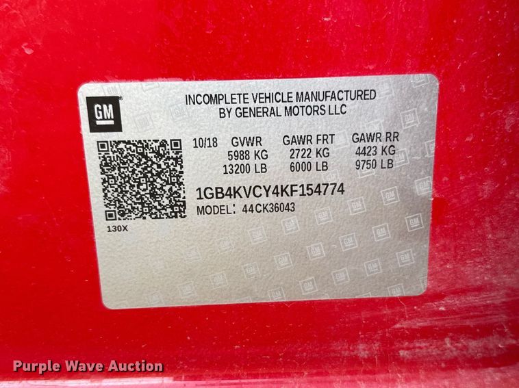 image for item FB7434 2019 Chevrolet Silverado 3500HD Crew Cab pickup truck