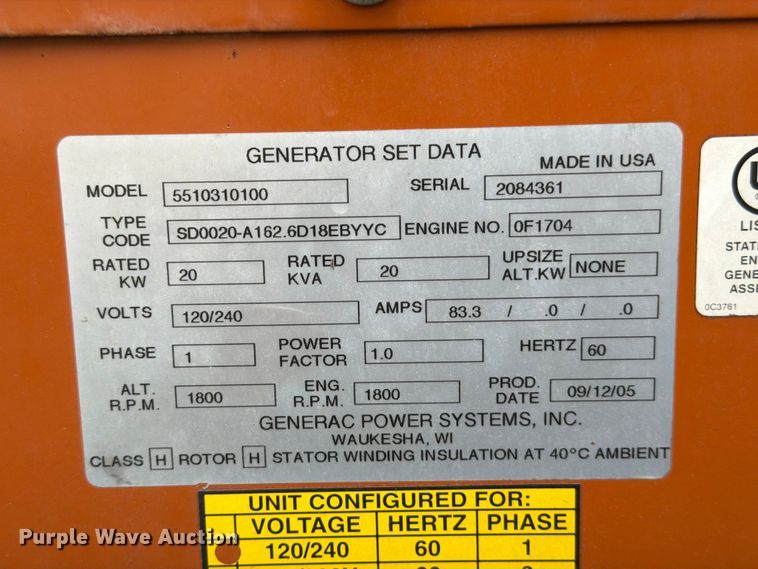 image for item FB8215 Generac 5510310100 generator