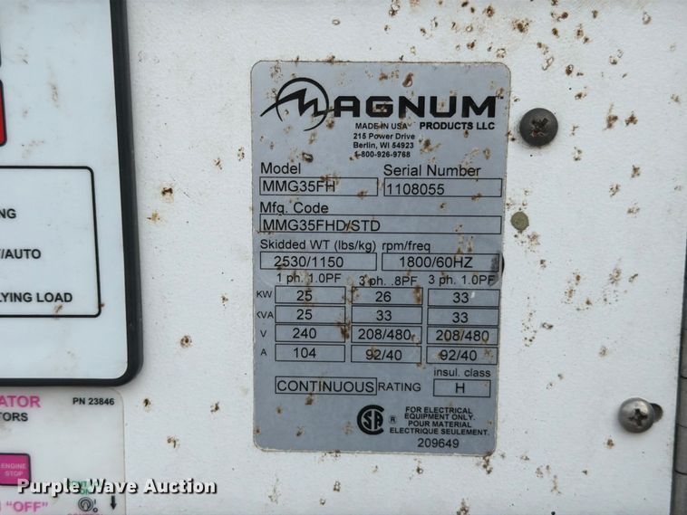 image for item FB8230 2011 Magnum Products MMG35 generator