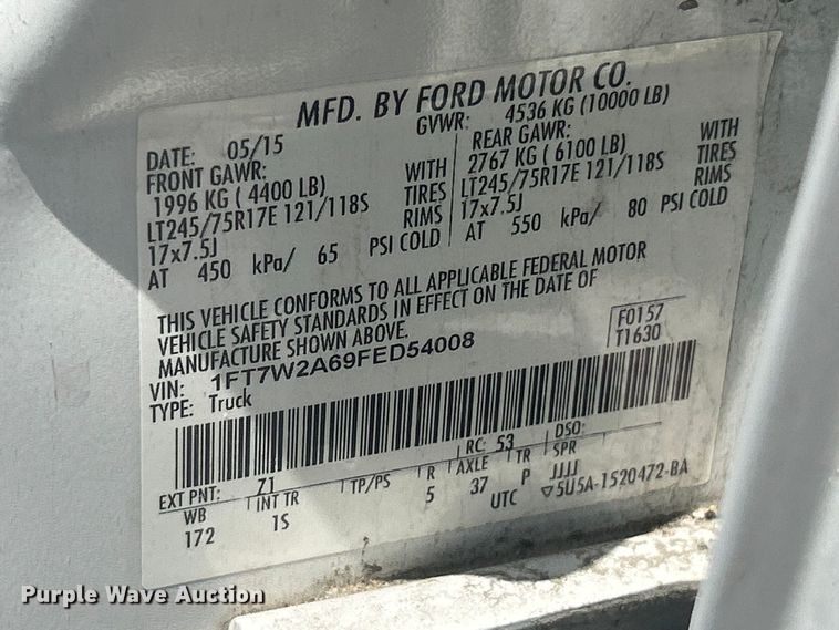 image for item FC2749 2015 Ford F250 Super Duty Crew Cab pickup truck
