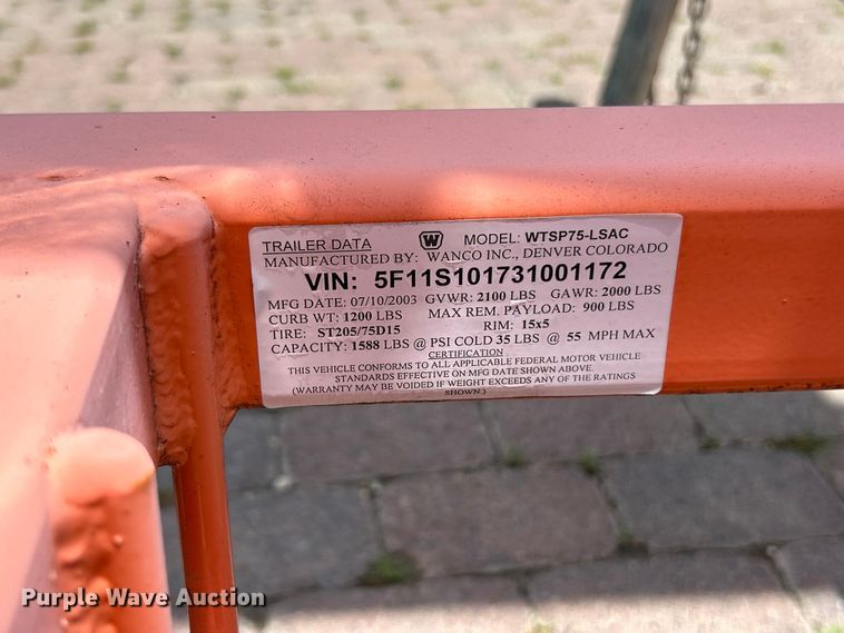 image for item FC2797 Wanco WTSP75-LSAC arrow board trailer