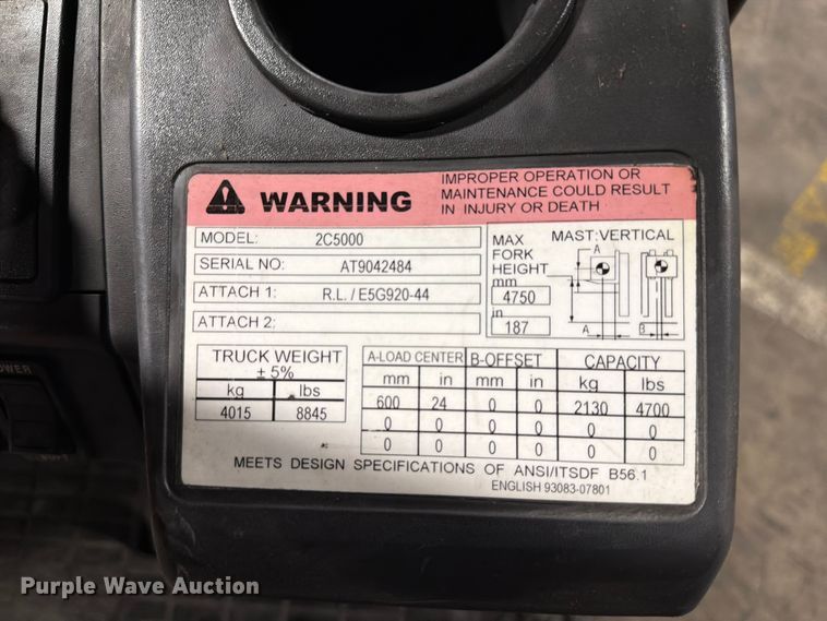 image for item FC3168 Caterpillar 2C5000 forklift