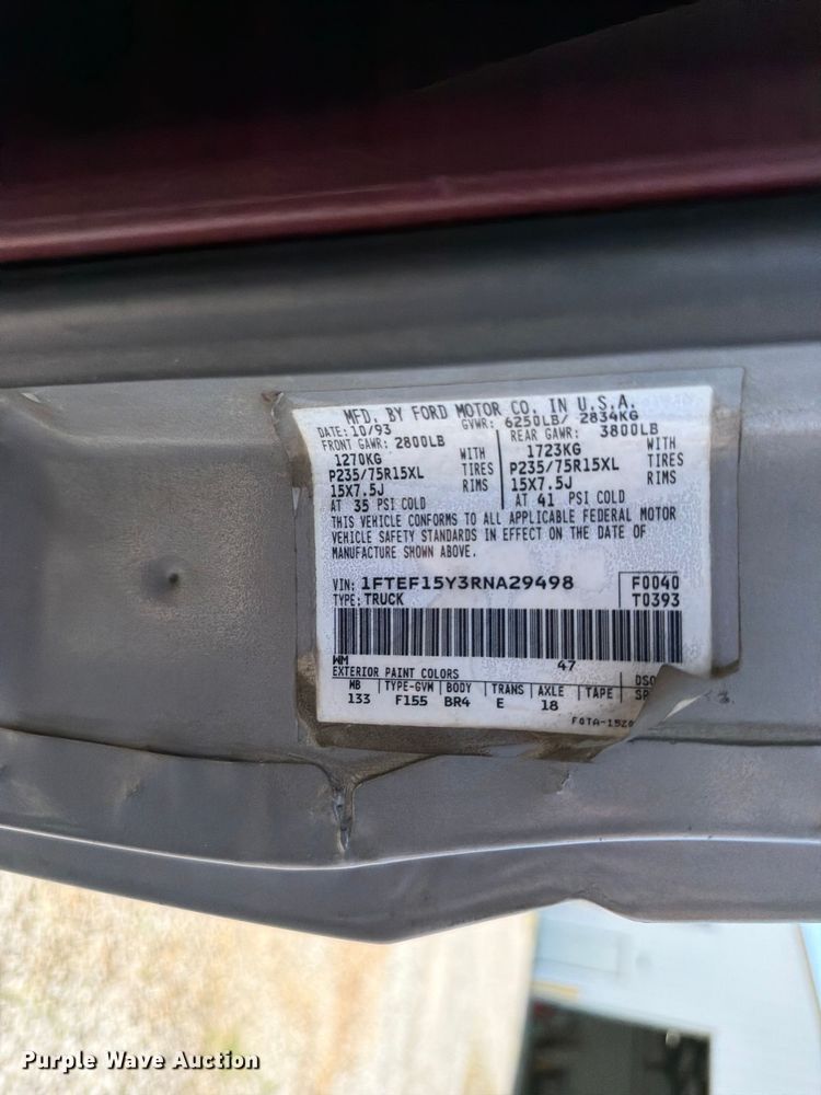 image for item FC3206 1994 Ford F150 pickup truck