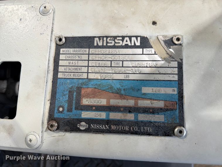 image for item FC3208 Nissan CPH02A25V forklift