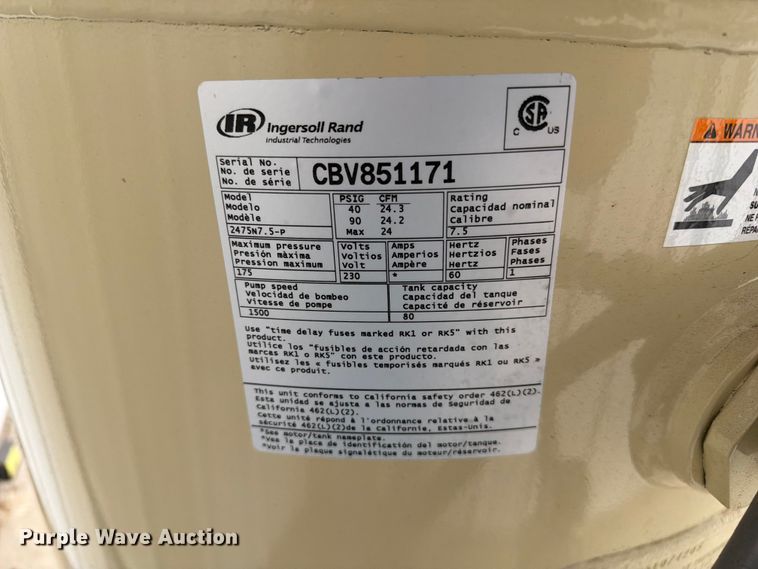 image for item FC3210 Ingersoll Rand 2475N7.5-P air compressor
