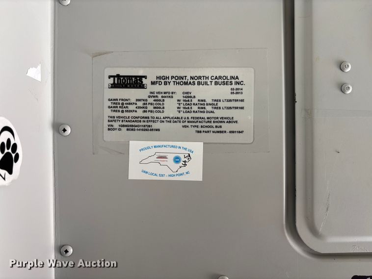 image for item FC5880 2015 Chevrolet Express G4500 school bus