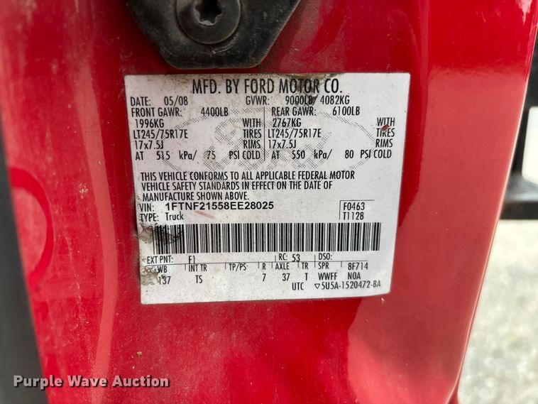 image for item FG0457 2008 Ford F250 Super Duty bale bed pickup truck