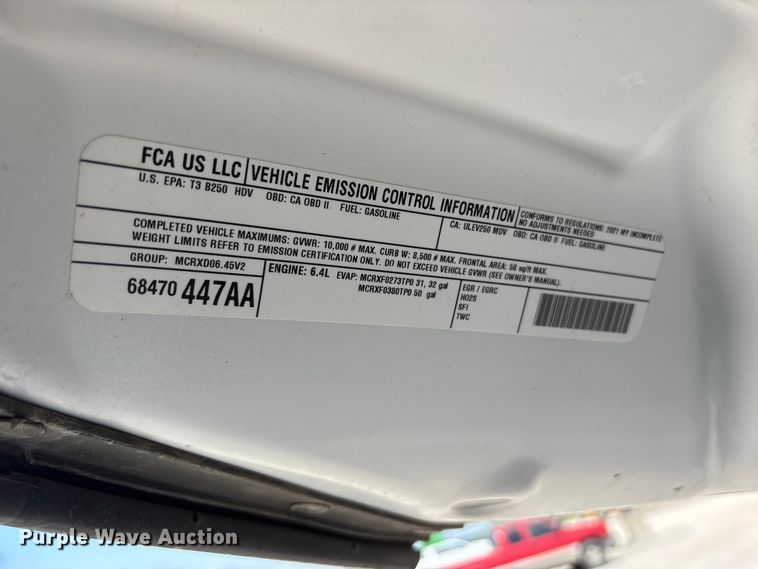 image for item FG2819 2021 RAM 2500 utility bed pickup truck