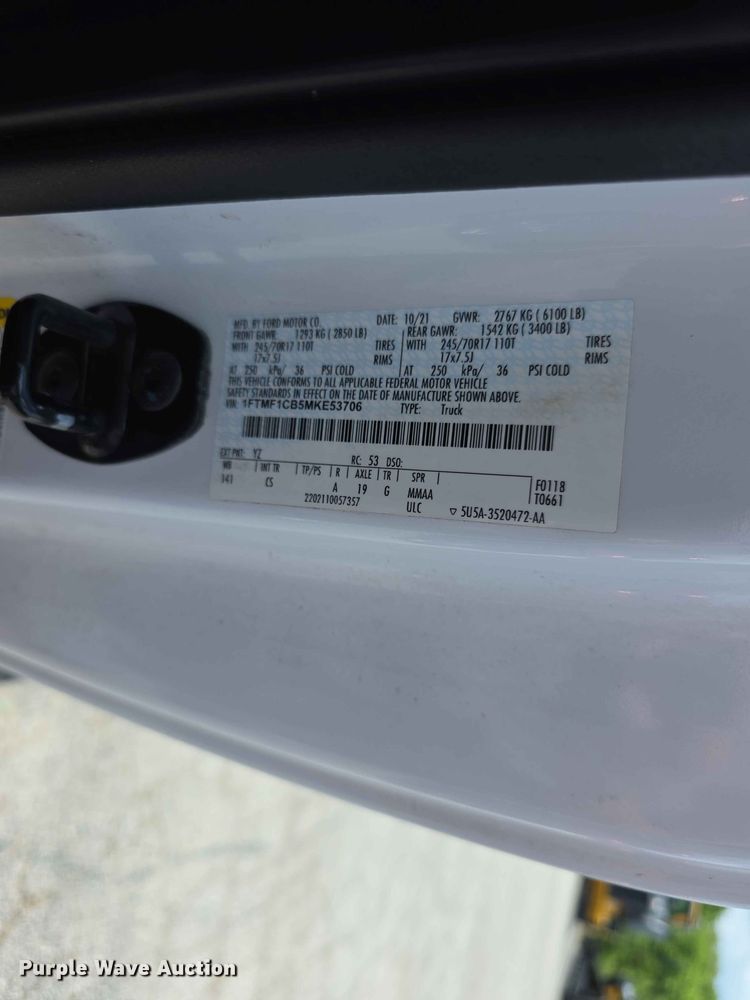 image for item FH6171 2021 Ford F150 XL pickup truck