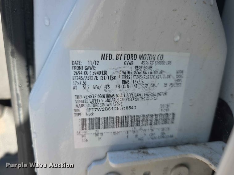 image for item FH6197 2013 Ford F250 Super Duty XL Crew Cab pickup truck