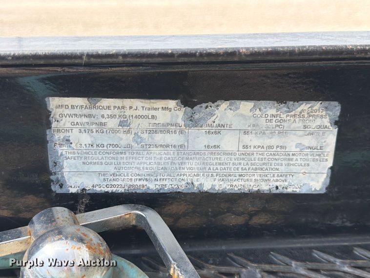 image for item FK3046 2018 PJ equipment trailer