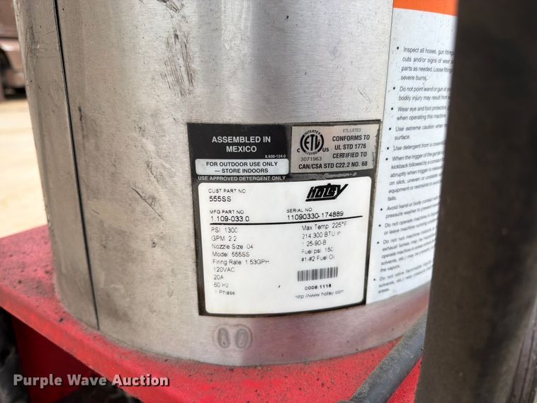 image for item FK3086 Hotsy 555SS hot pressure washer