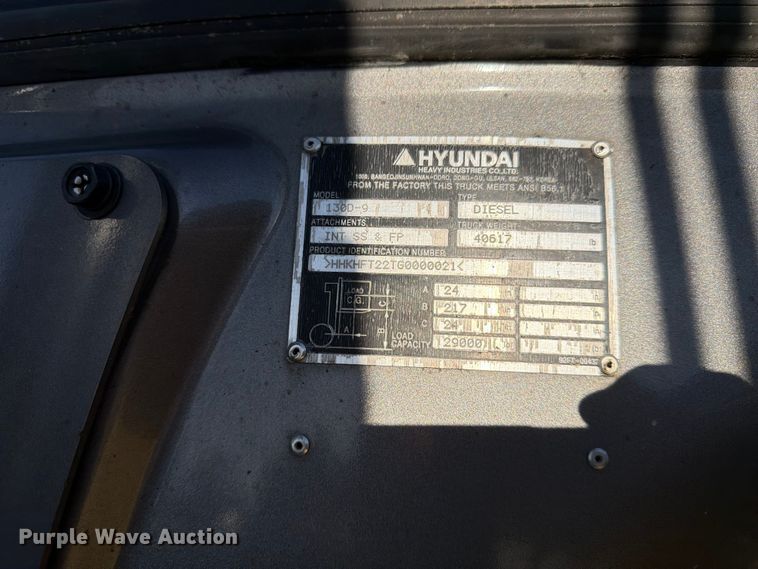 image for item FK4504 2016 Hyundai 130D-9 forklift