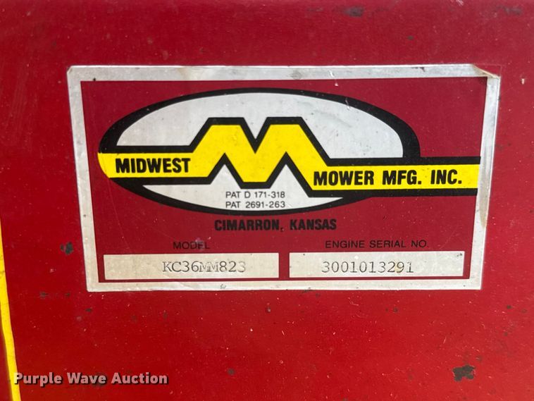 image for item NA9521 Midwest Mower Mfg. Inc. Wegele 36 lawn mower