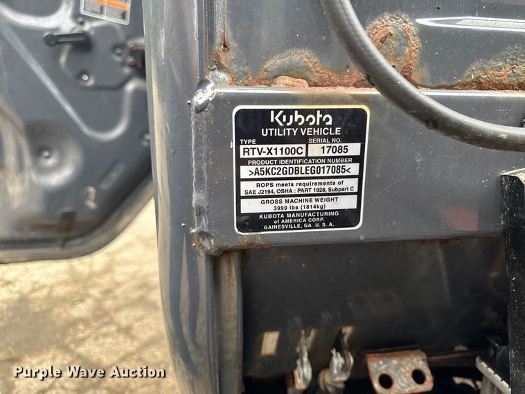 image for item OE9612 2014 Kubota RTV-X1100C utility vehicle
