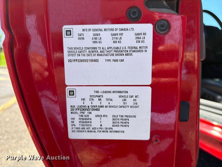 image for item OJ9950 1997 Chevrolet Camaro 