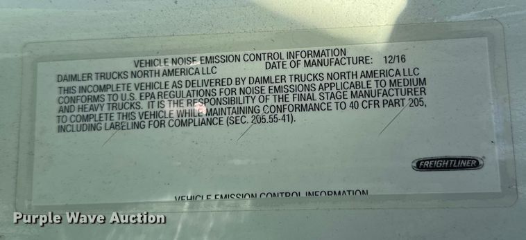 image for item YA1963 2017 Freightliner Business Class M2 box truck