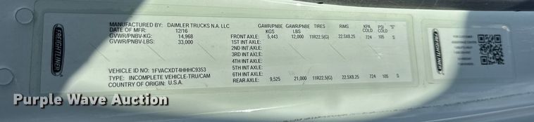 image for item YA1963 2017 Freightliner Business Class M2 box truck