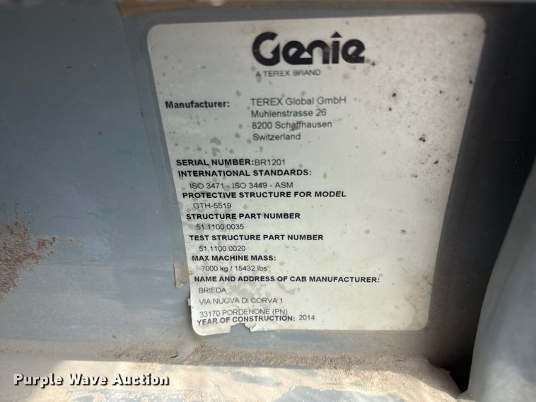 image for item DO5247 2014 Genie GTH-5519 telehandler