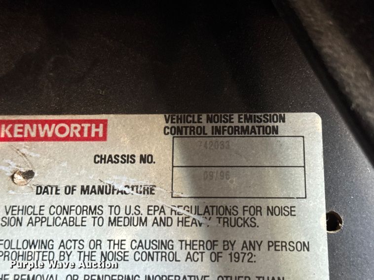image for item DU3503 1997 Kenworth W900 semi truck