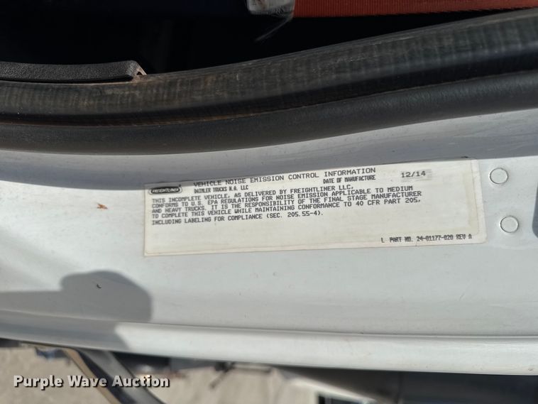 image for item DV2013 2015 Freightliner 108SD sewer jetter truck