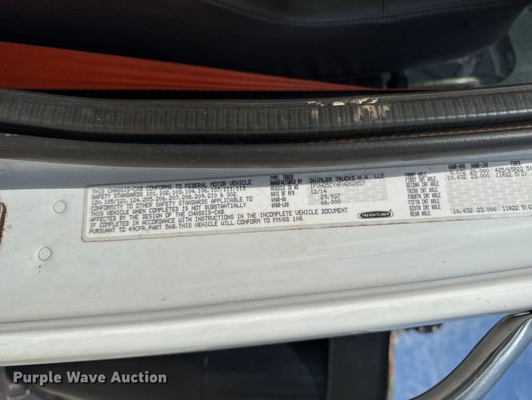 image for item DV2013 2015 Freightliner 108SD sewer jetter truck