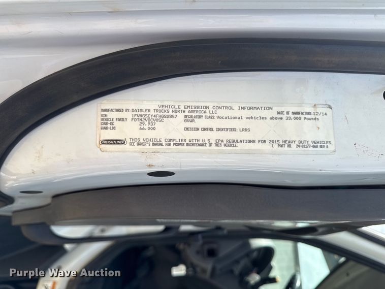 image for item DV2013 2015 Freightliner 108SD sewer jetter truck