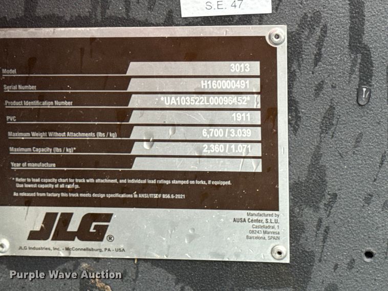 image for item DV2033 2003 JLG 3013 telehandler
