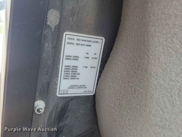 image for item DZ7278 2020 Caterpillar 262D3 skid steer loader