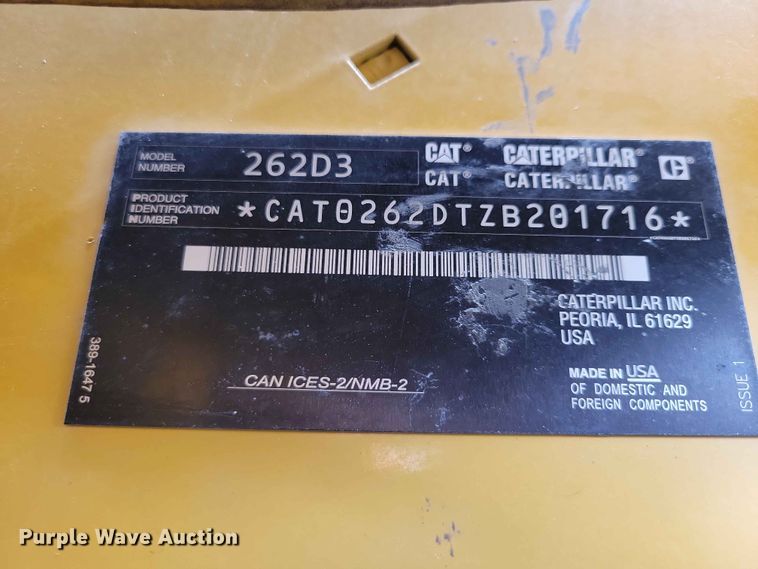 image for item DZ7278 2020 Caterpillar 262D3 skid steer loader