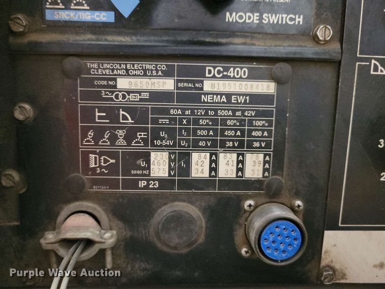 image for item DZ7282 Lincoln DC-400 welder