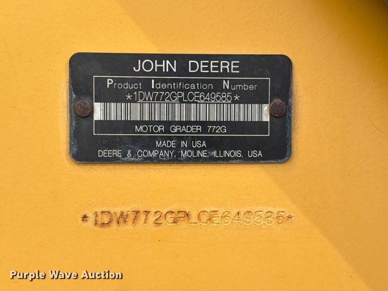 image for item ED5344 2013 John Deere 772G motor grader