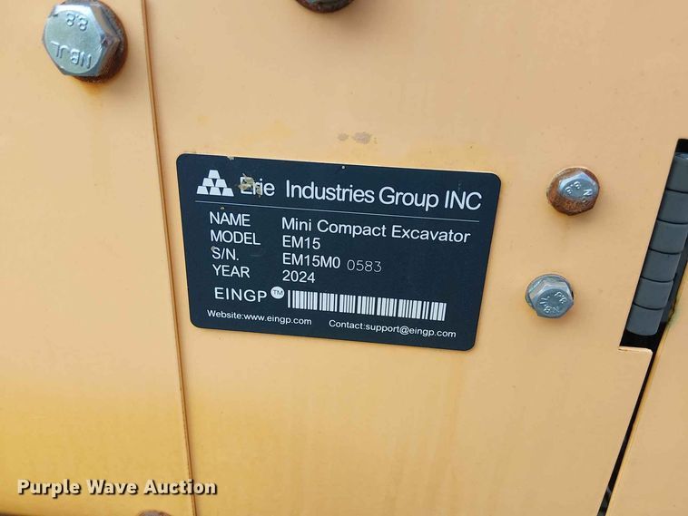 image for item EE1486 2024 Erie Industries EM15 mini excavator