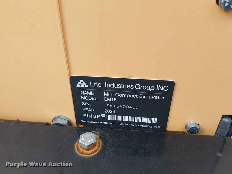 image for item EE1487 2024 Erie Industries EM15 mini excavator