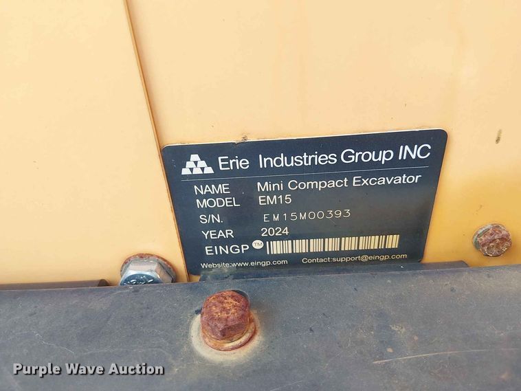 image for item EE1488 2024 Erie Industries EM15 mini excavator