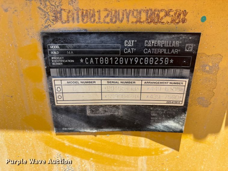 image for item EF1242 2019 Caterpillar 120 motor grader
