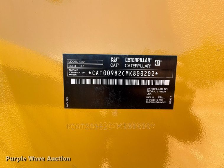 image for item EF1243 2022 Caterpillar 982 wheel loader
