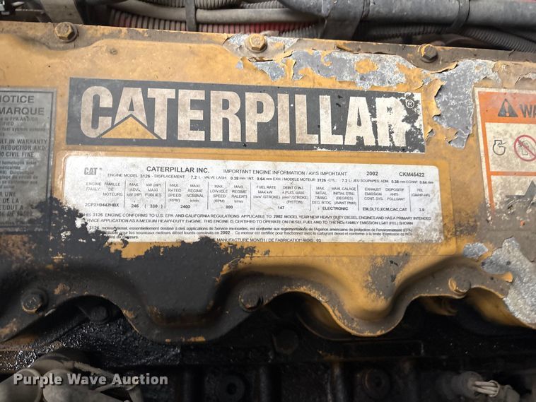image for item EG9112 2002 Sterling L7500 sewer jetter truck