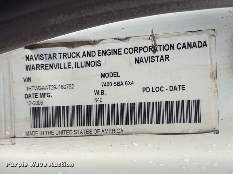 image for item EG9129 2009 International WorkStar 7400 crane truck
