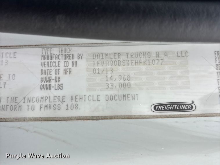 image for item EG9132 2014 Freightliner 108SD Crew Cab utility / service truck