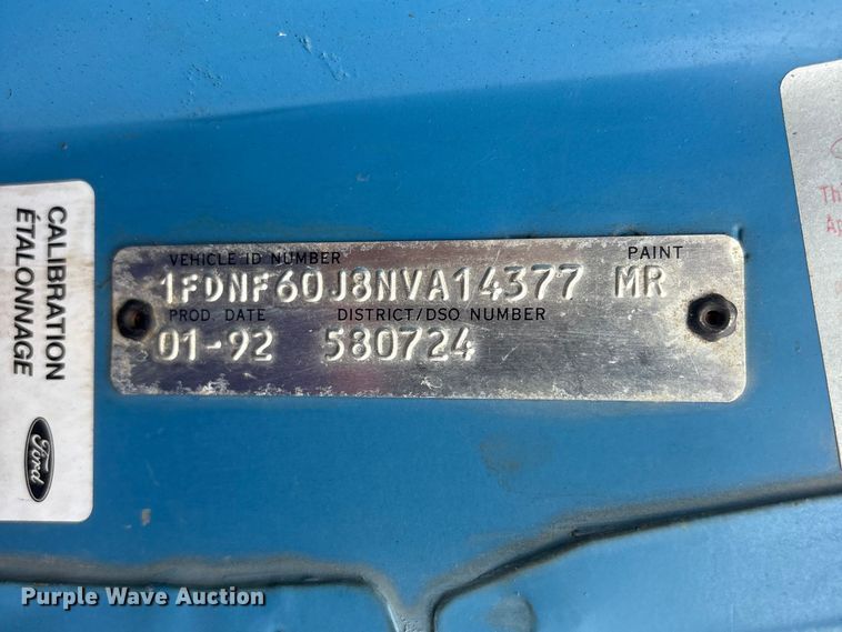 image for item EG9133 1992 Ford F600 sewer jetter truck