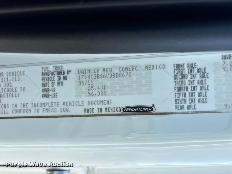 image for item EG9176 2012 Freightliner Business Class M2 Crew Cab crane truck