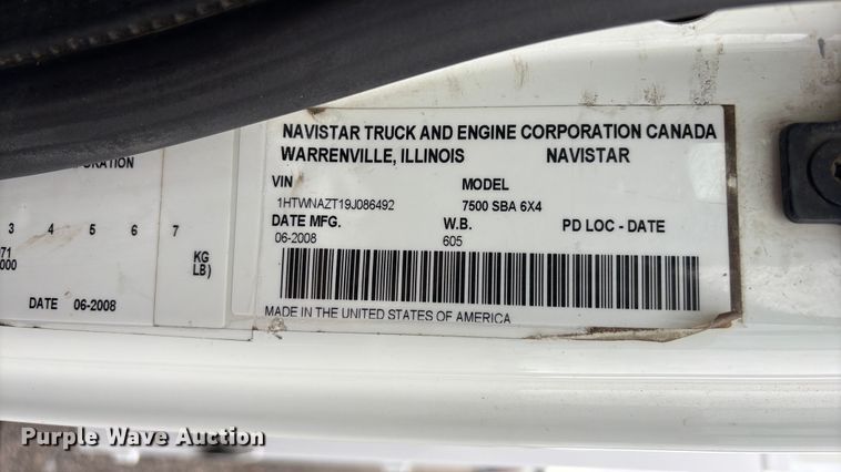 image for item EG9196 2009 International 7500 Crew Cab crane truck