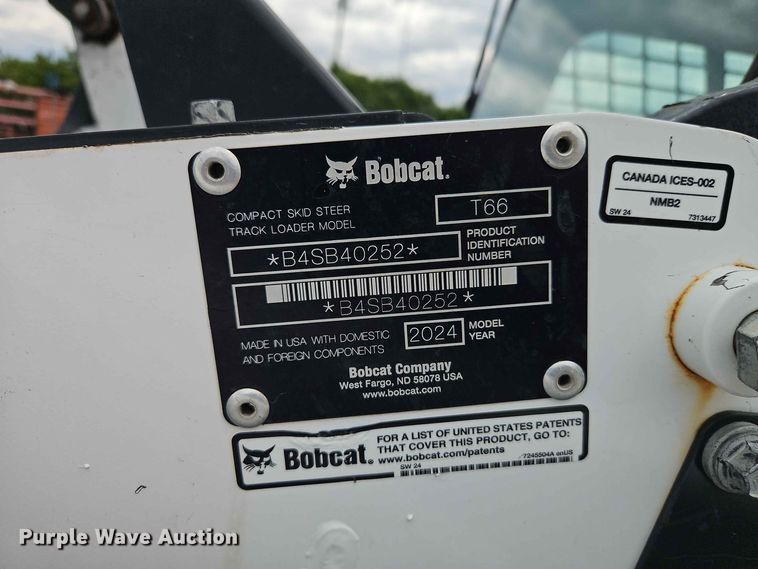 image for item EO8513 2024 Bobcat T66 tracked skid steer loader