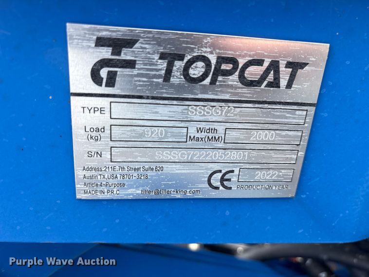 image for item ET2233 2022 Topcat SSSG72 skid steer dozer blade